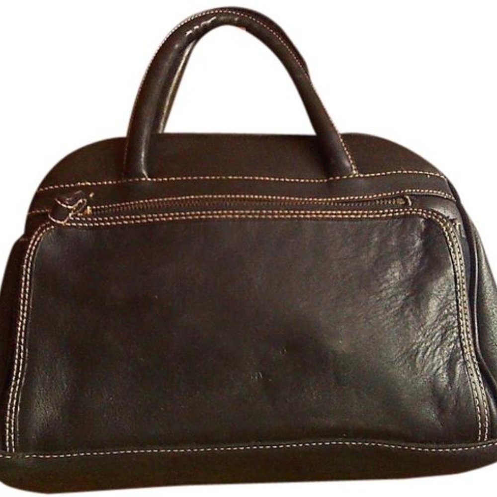 CC Courtenay  Black Leather Satchel
